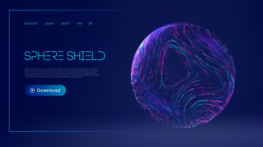 Sphere shield protect in abstract style virus Vector Image
