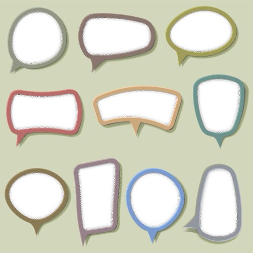 Set of colorful paper speech bubbles Royalty Free Vector