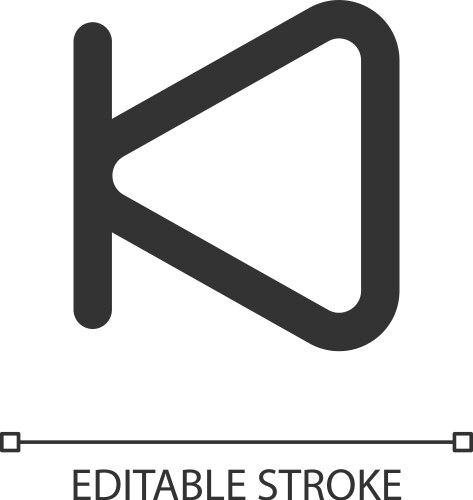 Skip previous button pixel perfect linear ui icon vector image