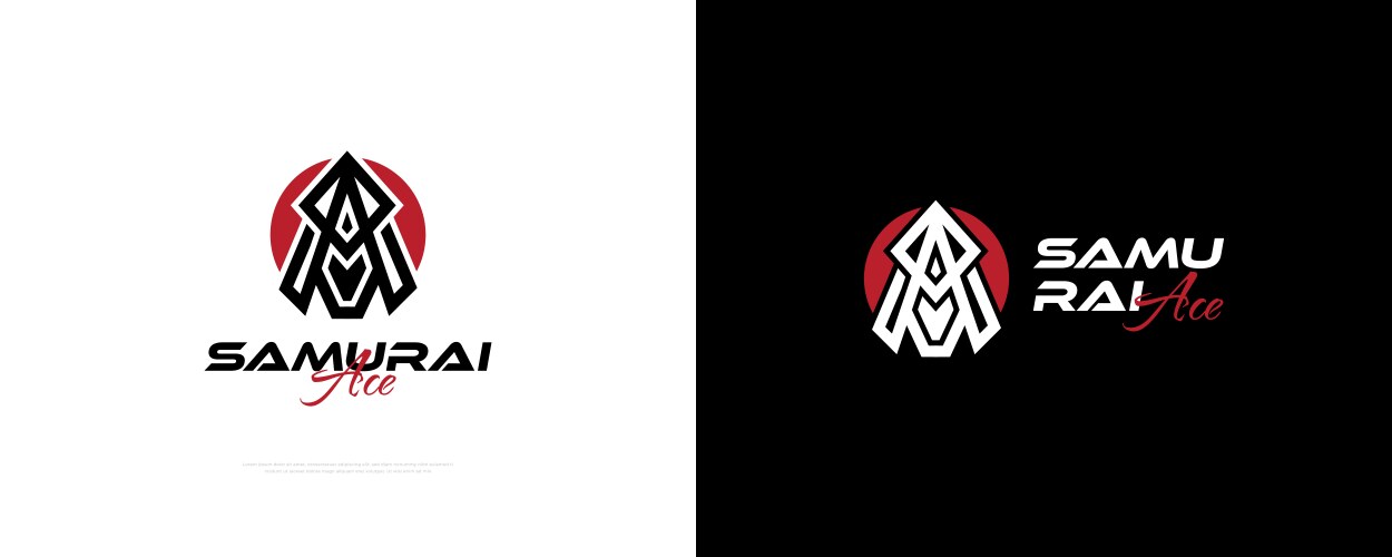 Abstract samurai logo with initial letter – Royalty-Free Vector