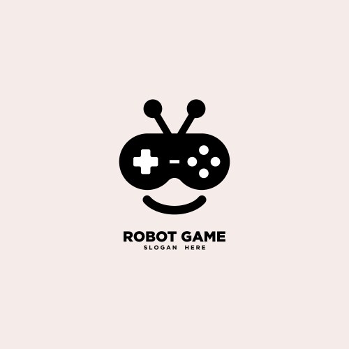 Robot game logo template vector image