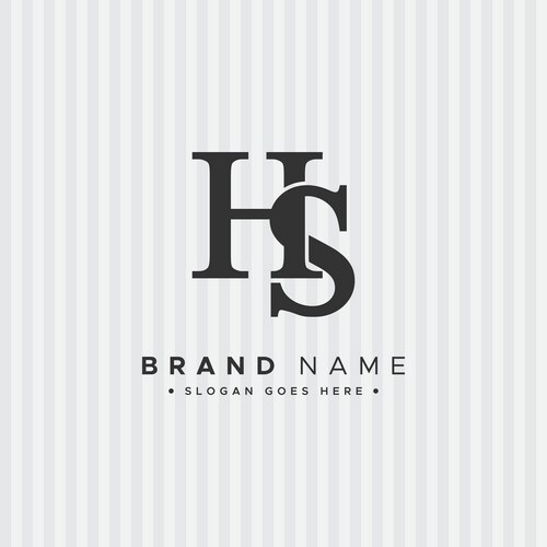 HS Monogram Logo - Initial Letter Template Vector Image