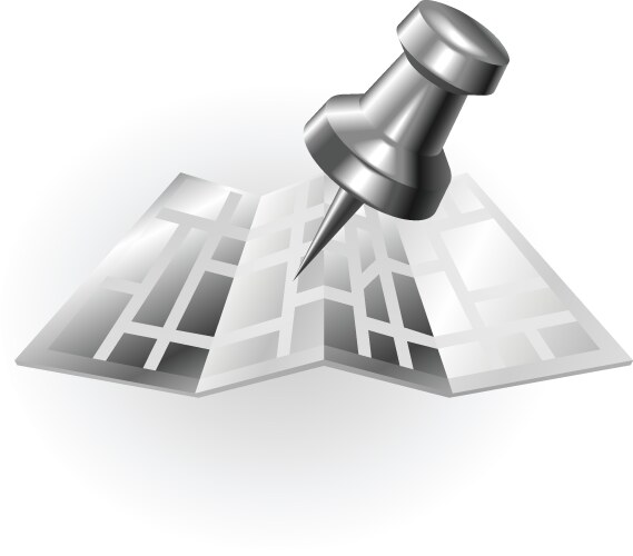 Map and pin Royalty Free Vector Image - VectorStock
