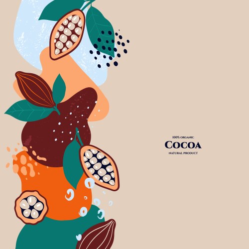 Frame with doodle cocoa and abstract elements vector image