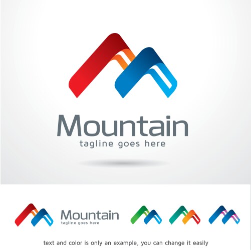 abstract letter m or mountain logo template vector