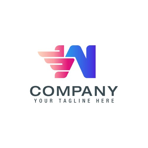 Luxury letter w emblem wings logo design concept Vector Image