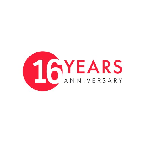 16 years logo vector image