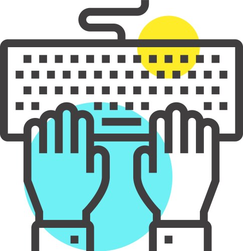 Program coding flat line web icon concept vektorbild