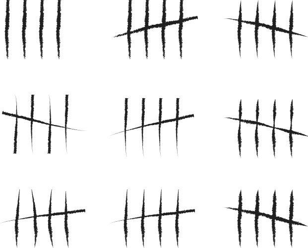 Tally marks on the wall vector image