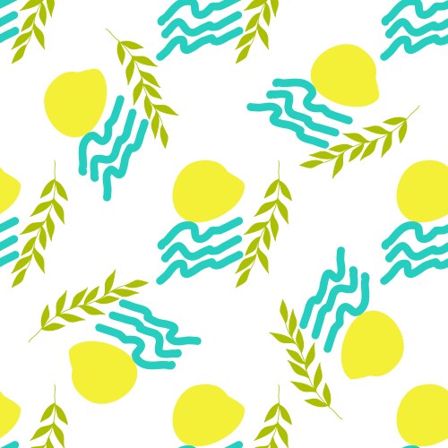 Seamless summer color pattern of abstract shapes vector image