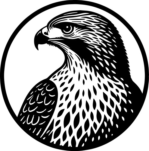 Simple red-tailed hawk side view icon vintage Vector Image