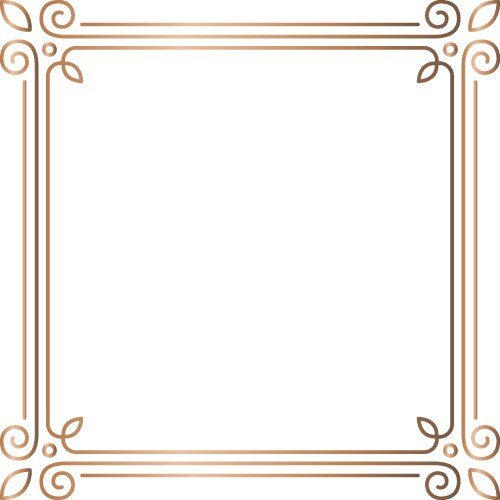 simple geometric linear golden frame in art deco vector