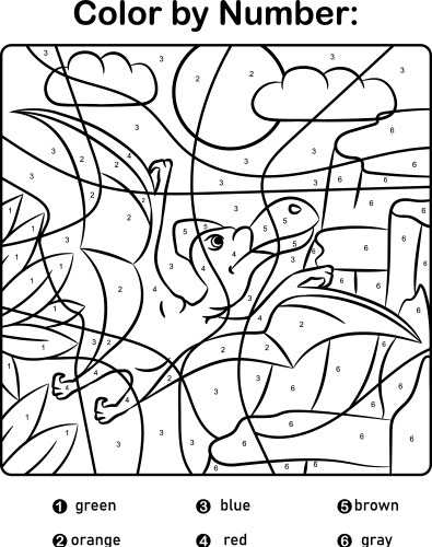 Dinosaur Coloring Page - Kids Activity Vector Image