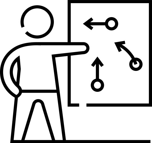 Presentation algorithm line icon concept sign vector image
