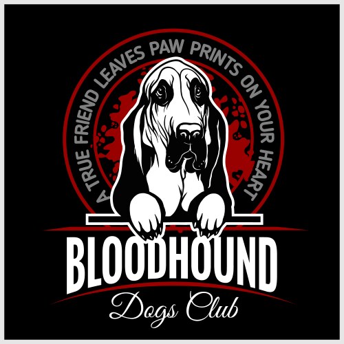 Elegant Bloodhound Portrait - Logo Vector Image