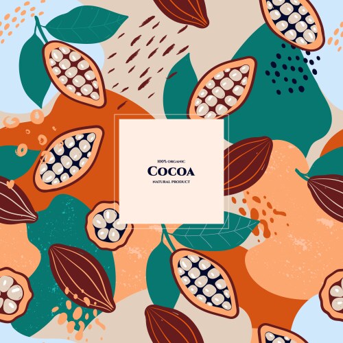 Frame with doodle cocoa and abstract elements vector image
