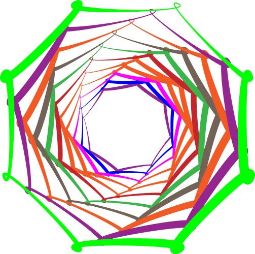 Geometric shape design element with inward vector image