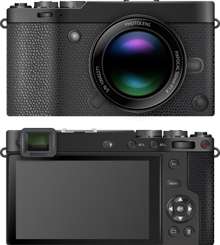 Mirrorless compact camera vector image