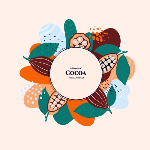 Frame with doodle cocoa and abstract elements vector image