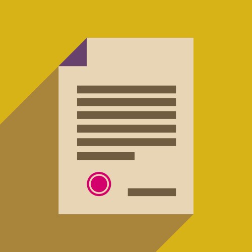Flat web icon with long shadow judgment document vector image