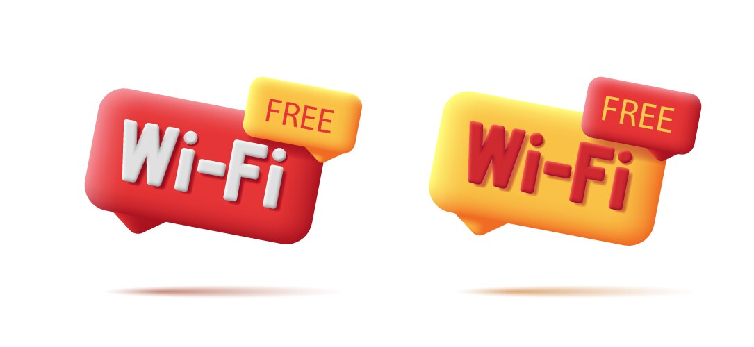 Free wifi sign 3d speak bubble vector image