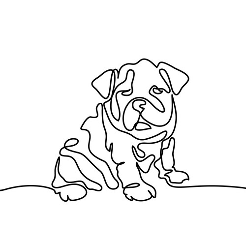 Sharpei Puppy Doodle Vector Image