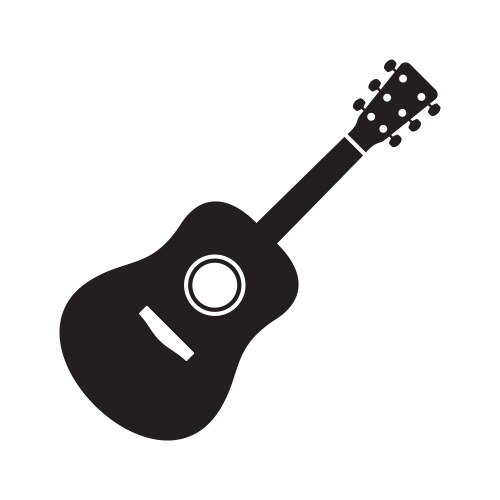 Black Guitar Icon Vector Image