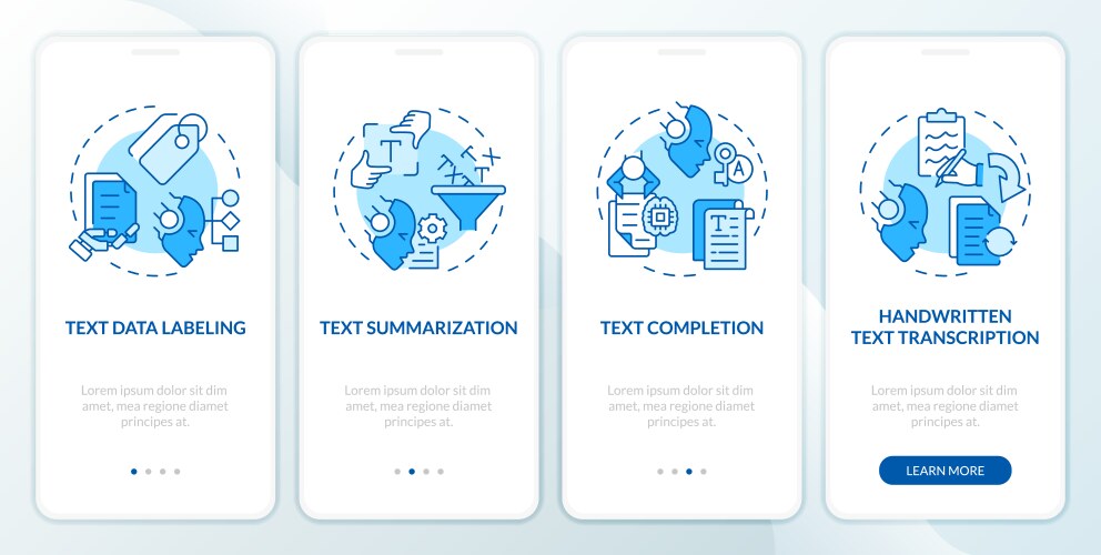 Document data analysis onboarding mobile app vektorbild