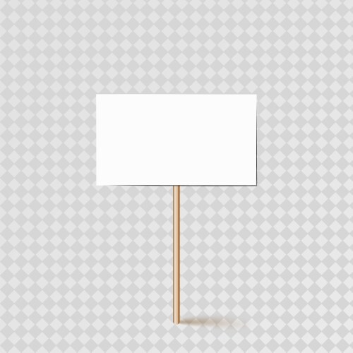 empty banner layout on a wooden stick vector image