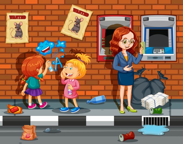 Street robbery cartoon Royalty Free Vector Image