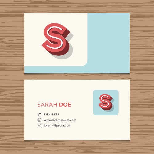 business card letter s vector