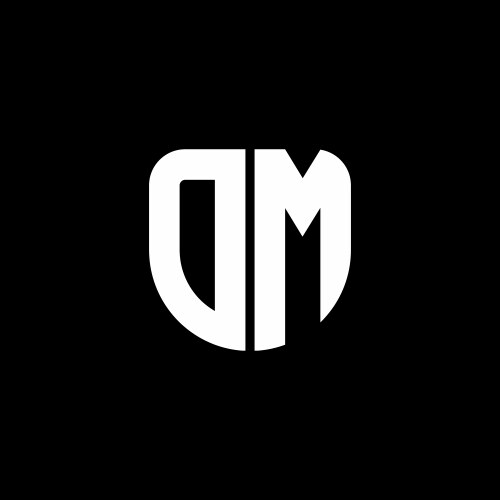Dm monogram logo circle ribbon style outline Vector Image