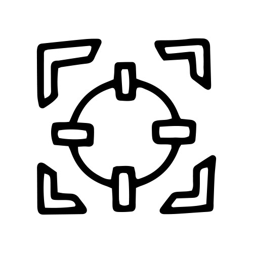 Square crosshair line doodle simple icon Vector Image