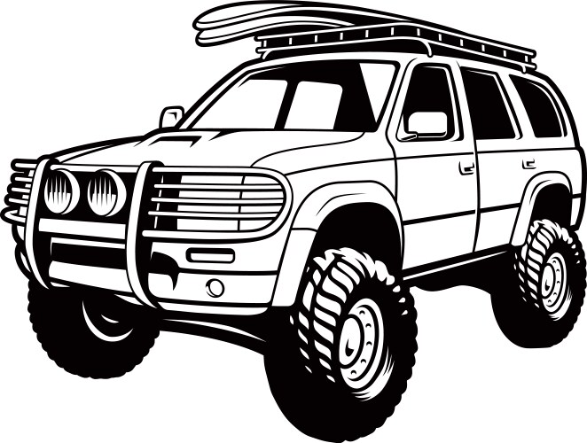 Modern suv car isolated icon Royalty Free Vector Image