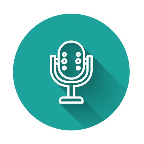White Microphone Icon – Royalty-Free Vector | VectorStock