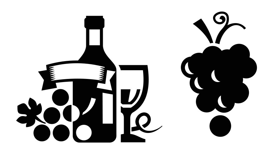 Black wine icon set Royalty Free Vector Image - VectorStock