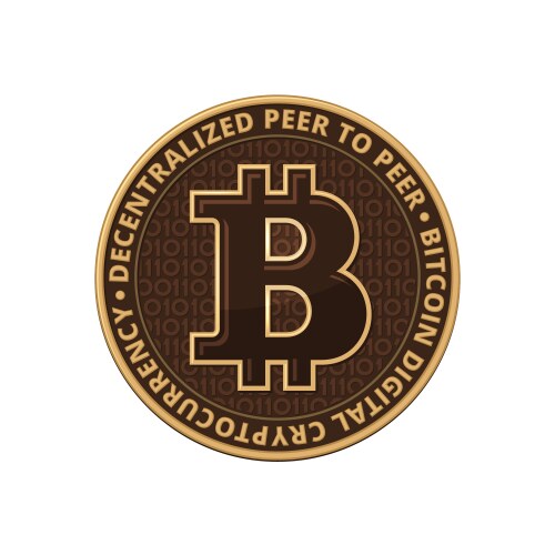 Bitcoin physical bit coin Royalty Free Vector Image