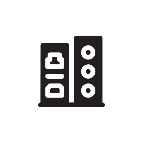 Input output port icon computer component vector image