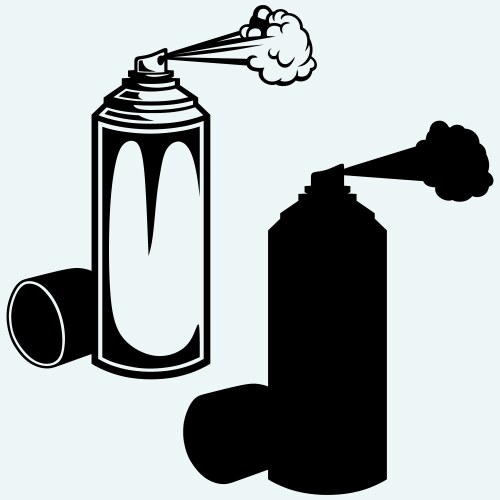 Monochrome of spray gun Royalty Free Vector Image