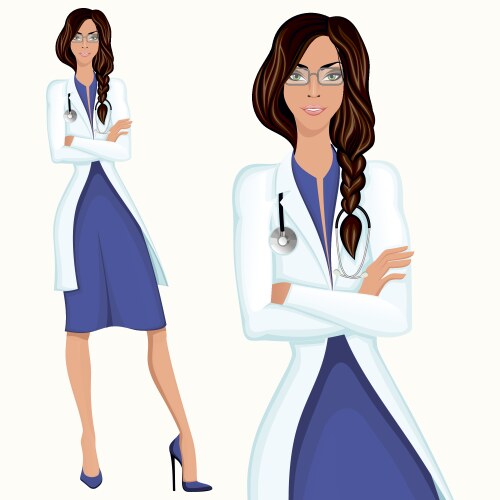 Young woman doctor vector image