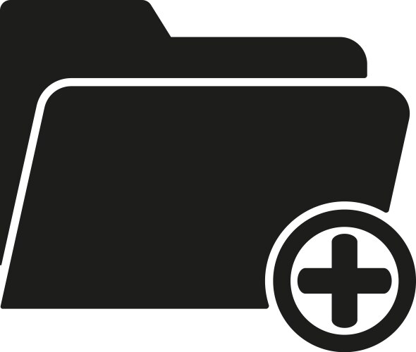 Add to folder icon data and directory vector image