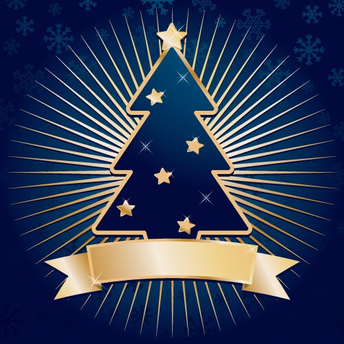Gold and silver christmas tree Royalty Free Vector Image