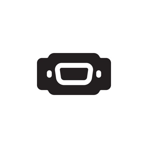 Vga port icon computer component solid style vector image