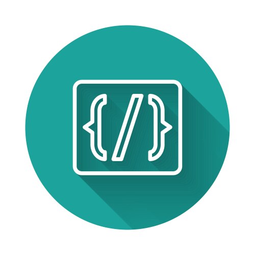 White line programming language syntax icon vector image