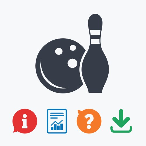 Bowling Ball and Pin Icon Vector Image