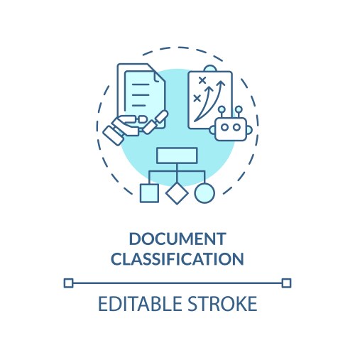 document classification soft blue concept icon vector image