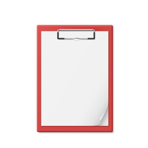 Red Clipboard with Paper Vector Image