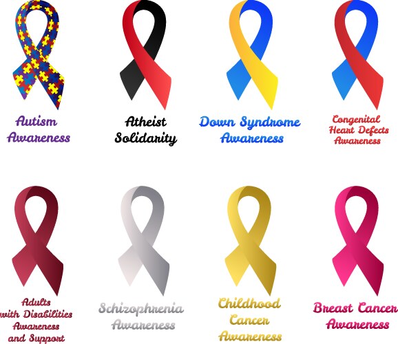 Autism and down syndrome awareness logo templates Vector Image