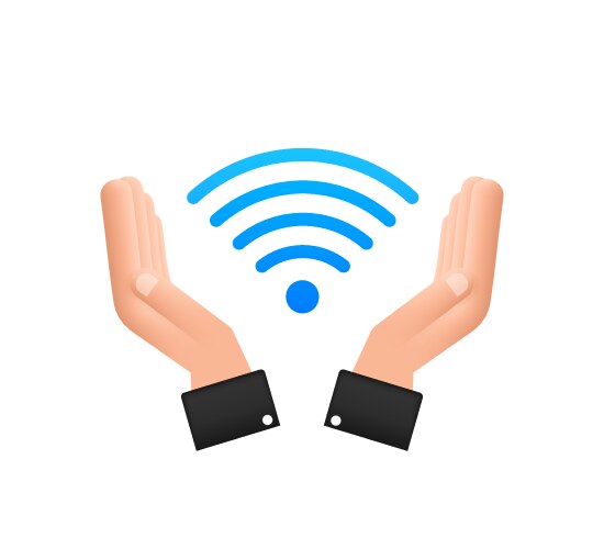 Free Wi-Fi Zone Hands Icon vector image