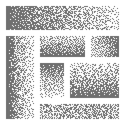 Pixel disintegration decay effect various Vector Image